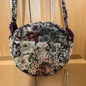 Vintage Studio Sauvageau Designer Elegant Floral Crossbody Bag